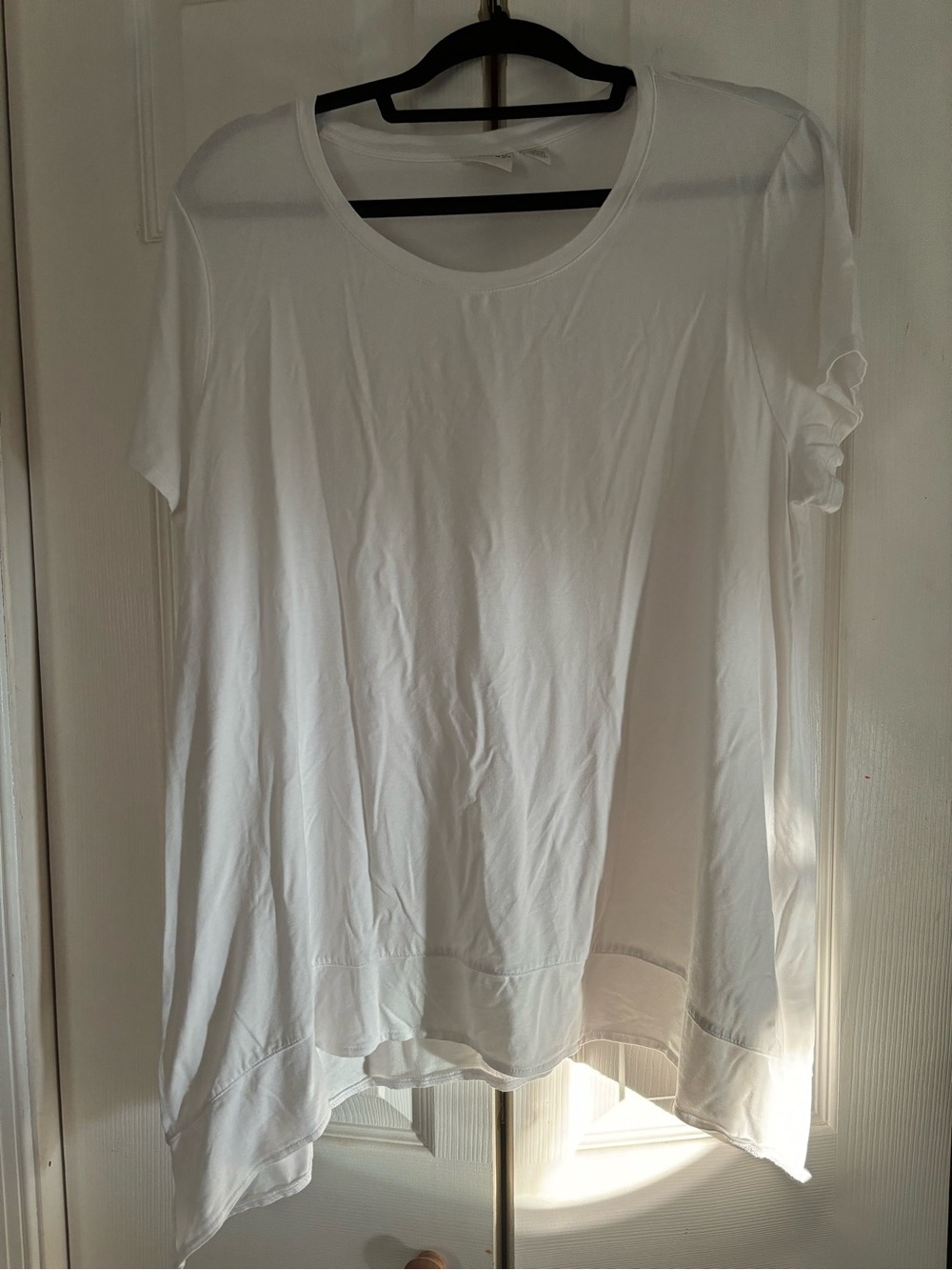 Chico's White Short Sleeve Scoop Neck Tunic
